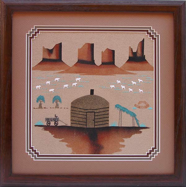 Pauline Yazzie | Navajo Sandpainting | Penfiield Gallery of Indian Arts | Albuquerque, New Mexico